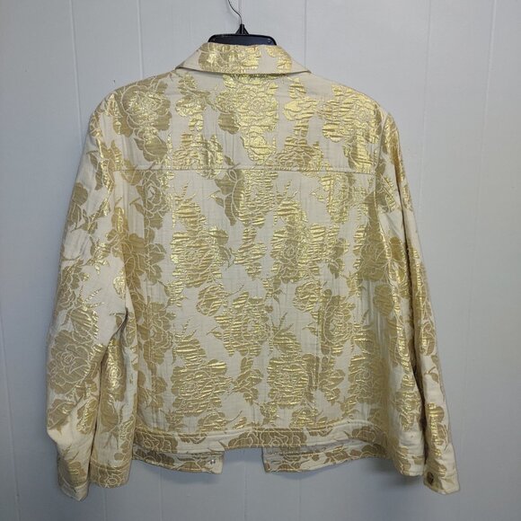GOLD AND CREAM JACKET LAURA ASHLET WOMEN - SIZE 2X - Picture 4 of 4